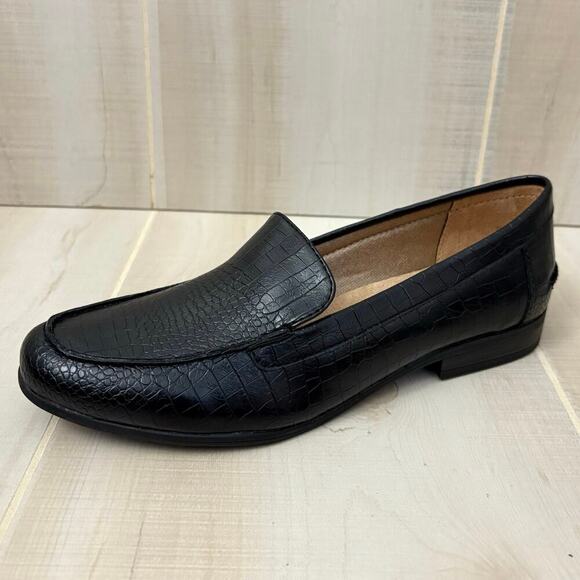LifeStride Soft System Black Faux Croc Embossed Loafers Women’s Size 8M - Picture 9 of 11